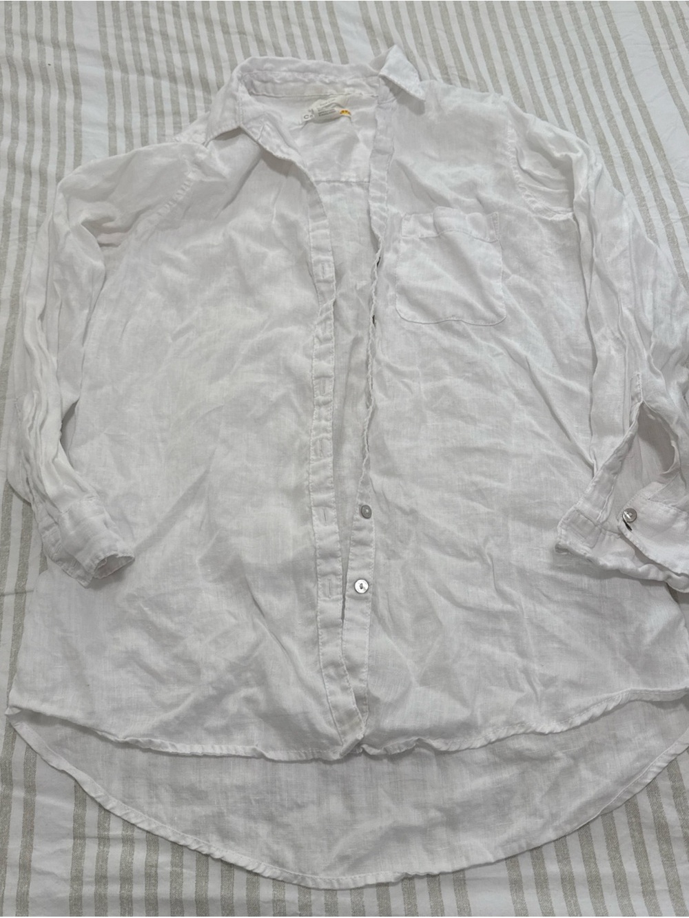 C&C California White Linen Button-Down Shirt
